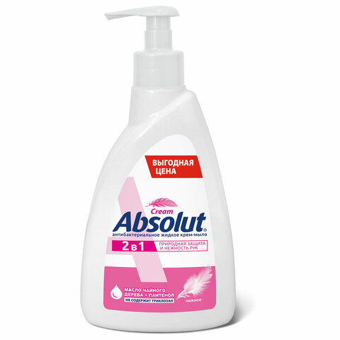 Мыло-крем жидкое антибактериальное 500г ABSOLUT "Нежное 2в1",пантенол, пуш-пул, ш/к 1, 5213