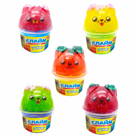 Слайм (лизун) с наполнителем, 200 г, ассорти 5 видов, JOLLY JOT (ДЖОЛИ ДЖОТ), хххххх, 665948