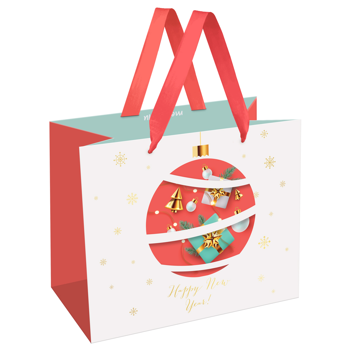 Пакет подарочный 23*18*10см MESHU "Christmas toy", фольга, матовая ламинация
