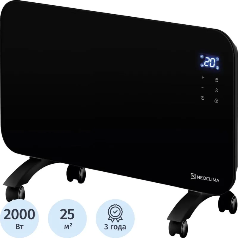 Конвектор Neoclima AURA-2000B черный, с эл.упр