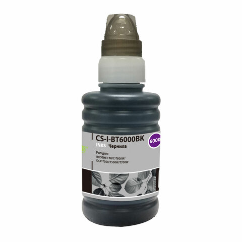 Чернила CACTUS (CS-I-BT6000BK) для Brother DCP-T300/T500W/T700W/MFC-T800W, черные, 0,1л