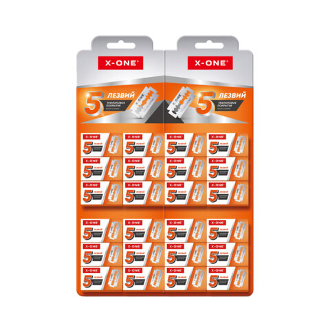 Сменные лезвия из нержавеющей стали для безопасных бритв, 5 штук, Х-ONE, 700038