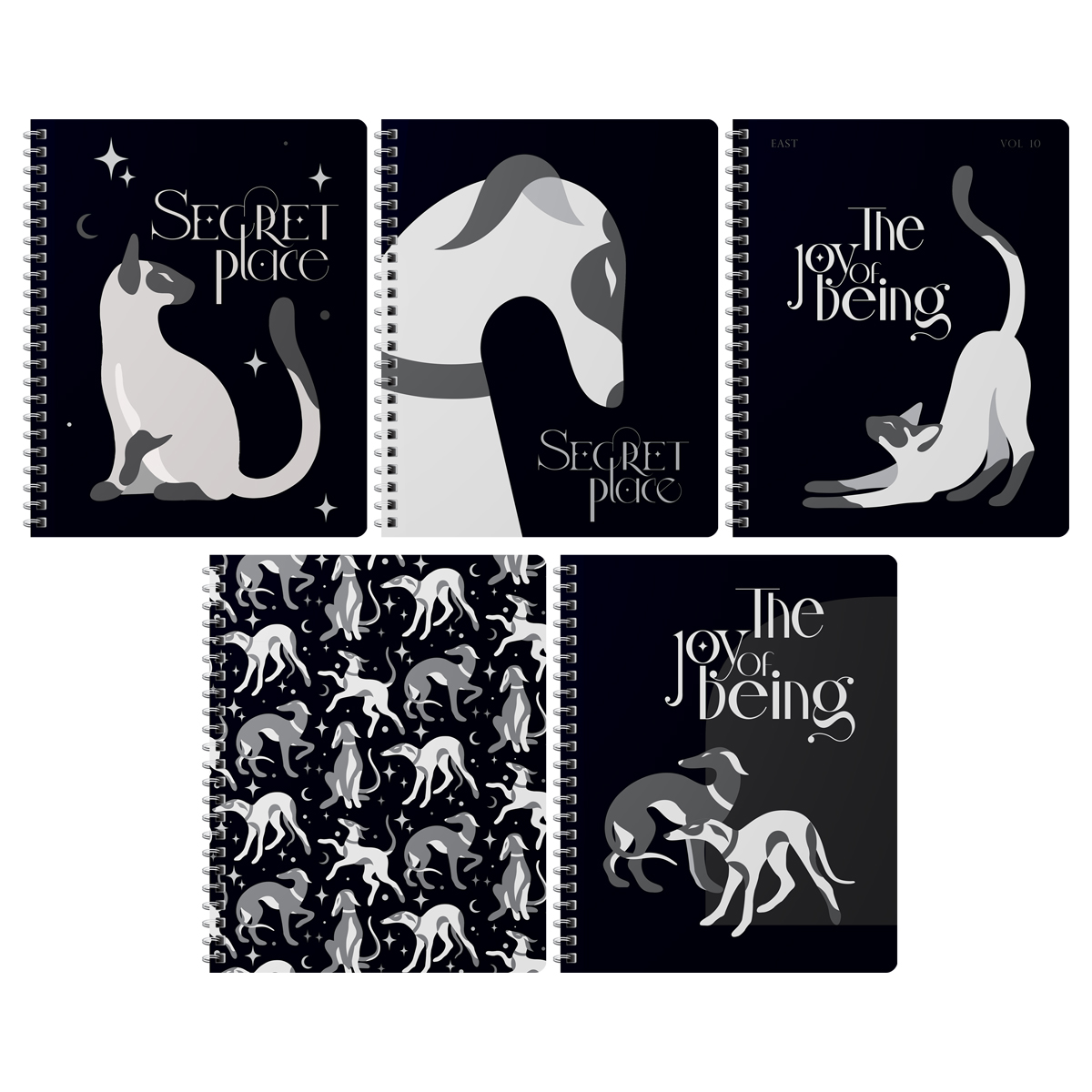 Тетрадь 80л., А5, клетка на гребне ВG "Secret Place", матовая ламинация, выборочный лак, фольга