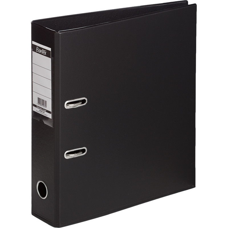 Папка-регистратор BANTEX Strong Line 1450-10, 70мм, черный, ПБП2, карм.кор