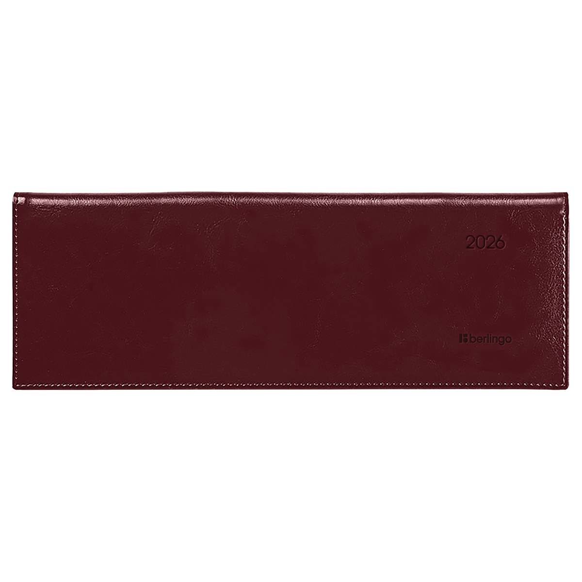 Планинг датированный 2026г., 64л., 330*140мм, кожзам, Berlingo "xGold", бордов, зол.срез