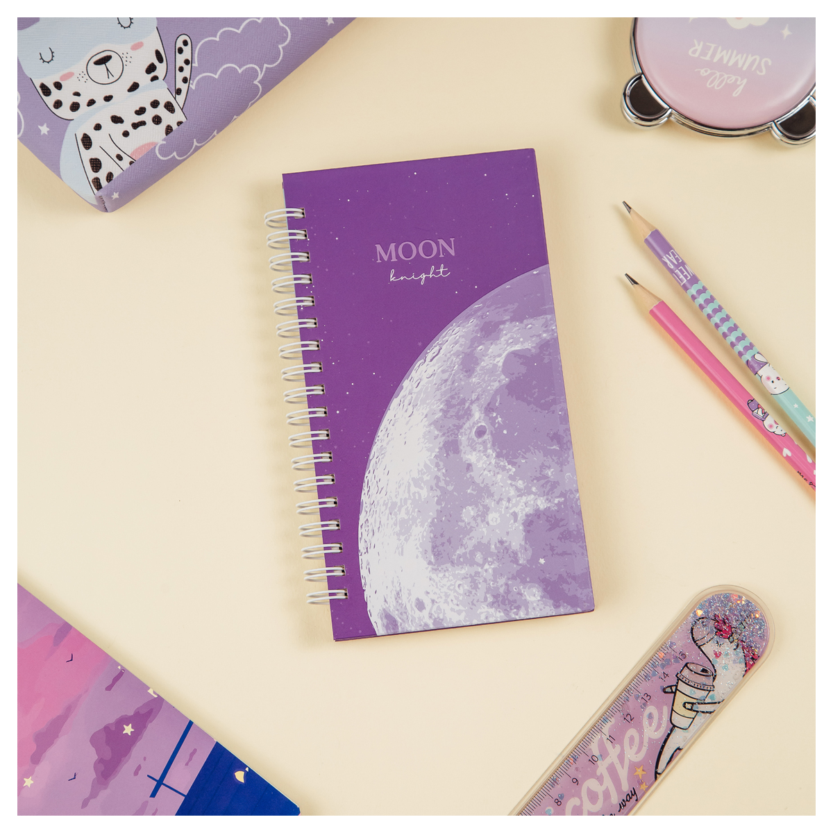 Записная книжка 95*175мм 96л. MESHU "Moon light", матовая ламинация, выборочный УФ-лак