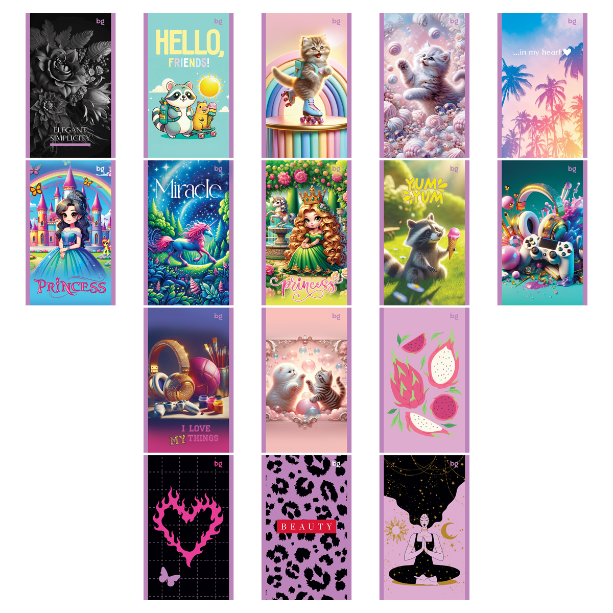 Блокнот А6 24л. на скрепке BG "МИКС. Девочки"