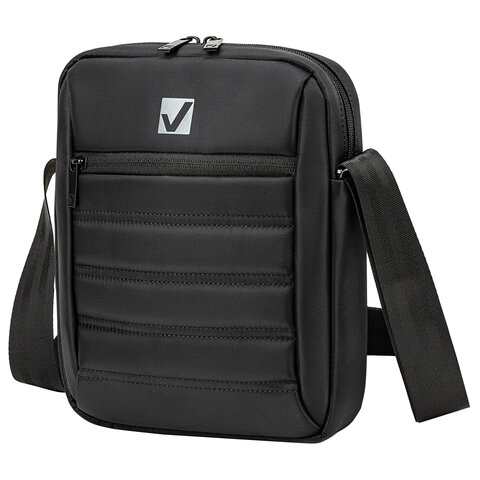 Сумка компактная BRAUBERG с плечевым ремнем, "Patrol", 2 кармана, черная, 26,5x22x5,5 см, 240500