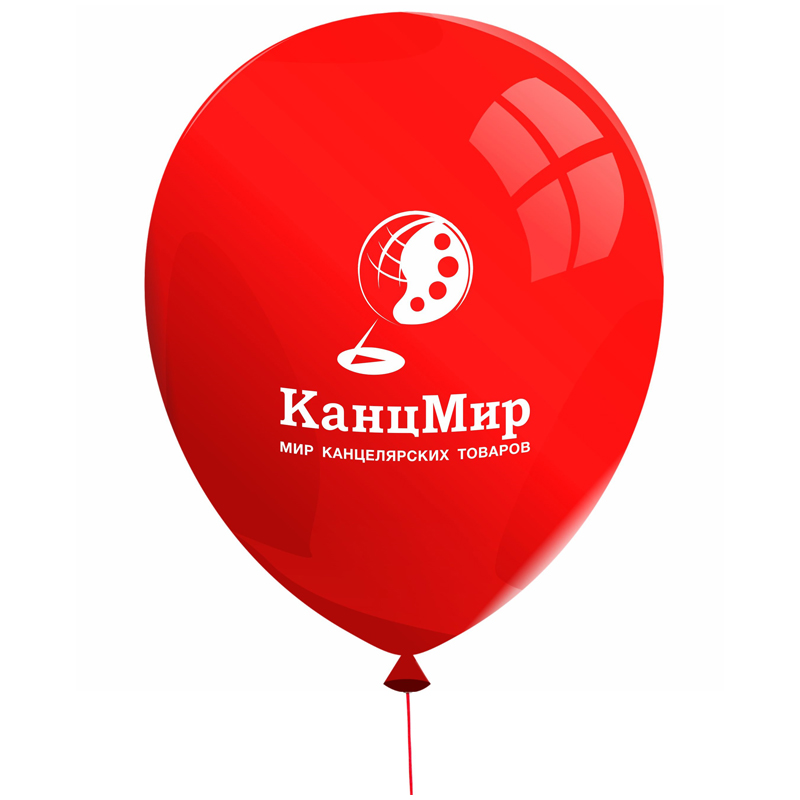 Воздушный шар "Канцмир" (красный), розетка+палочка