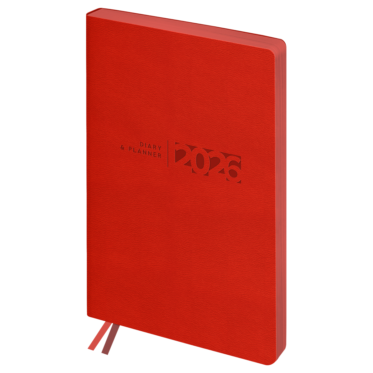 Ежедневник датированный 2026г., А6+, 176л., мягкий переплет, кожзам, BG "Waltz. Scarlet red", красный, цветной срез