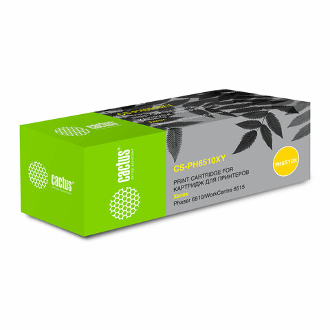 Картридж лазерный CACTUS (CS-PH6510XY) для Xerox Phaser 6510/WC6515, желтый, ресурс 4300 стр.