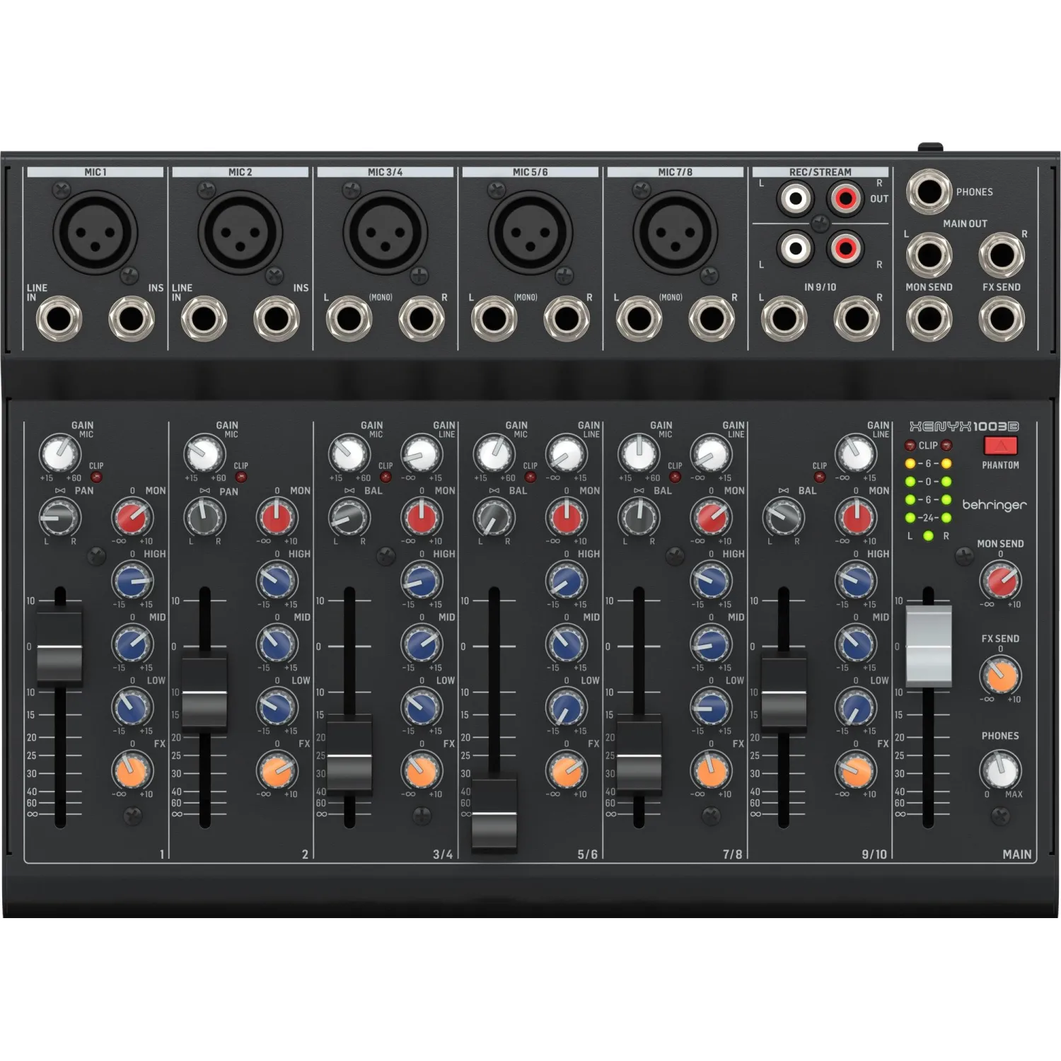 Микшерный пульт Behringer Xenyx 1003B, 10 каналов, 5 микрофонных преампов