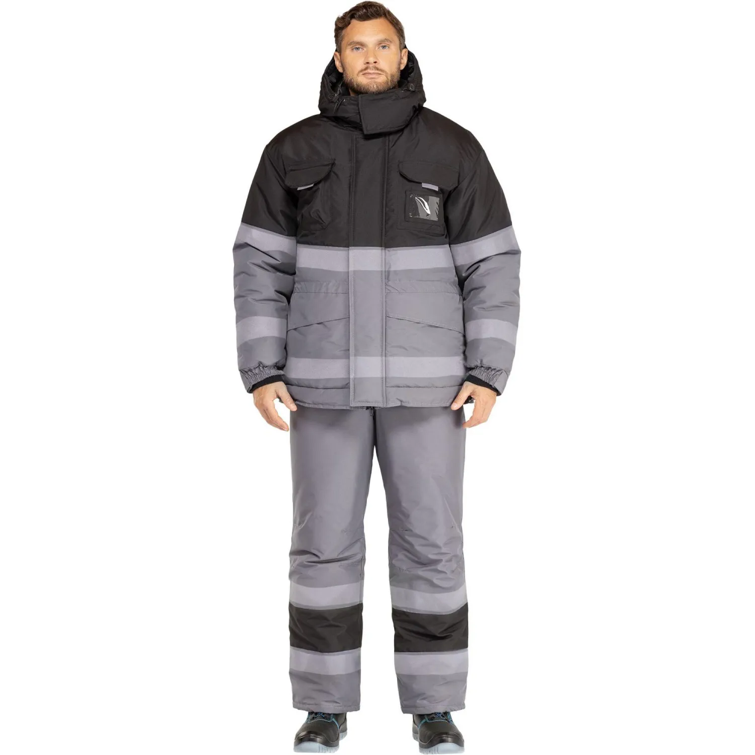 Костюм зим муж (куртка,пк) з50 СОП сер/чер 96-100/158-164