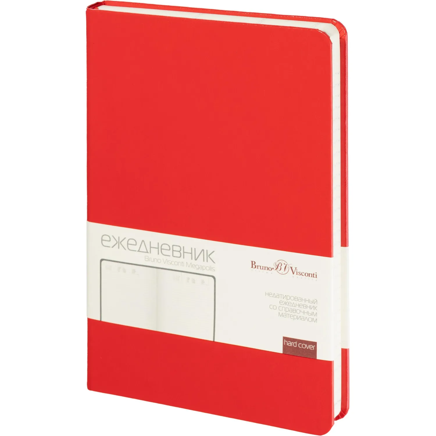 Ежедневник недатированный красный, MEGAPOLIS А5, 142х214мм,320стр.3-281/04