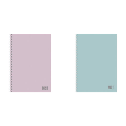 Тетрадь А4 80л. HATBER гребень, клетка, Soft-touch ламинация, Mist (микс в спайке), 090095, 80Т4лВ1гр