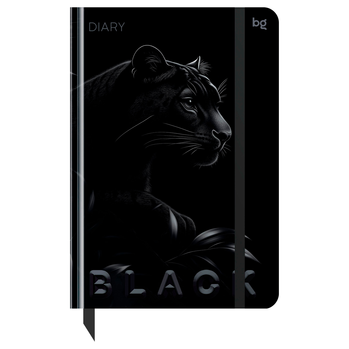 Ежедневник недатированный А5, 136л., 7БЦ BG "Пантера", soft tuch, выборочный лак