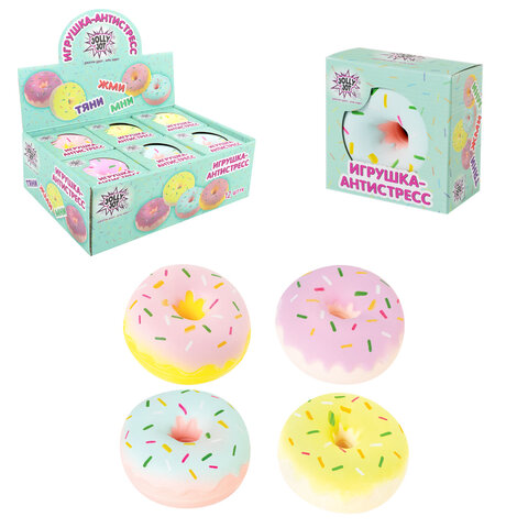 Игрушка-антистресс "ПОНЧИК", 8 см, ассорти, 4 цвета, дисплей, JOLLY JOT (ДЖОЛЛИ ДЖОТ), 665795