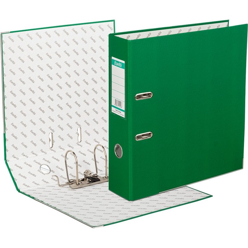Папка-регистратор BANTEX ECONOMY PLUS,1446-15,80мм,зел,ПБП1,карм.кор,мет.уг