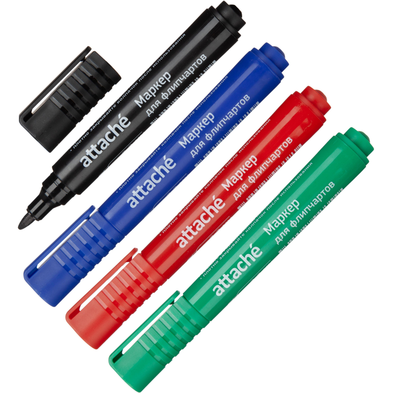 Набор маркеров для флипчартов по бумаге Attache набор 4 цв 2-3 мм