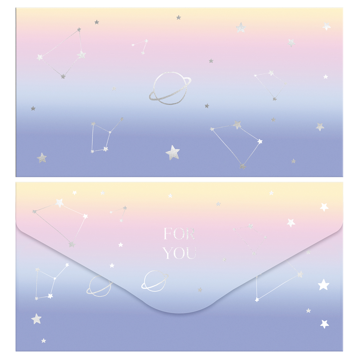 Конверт для денег MESHU "Universe" 85*164мм, матовая ламинация, фольга