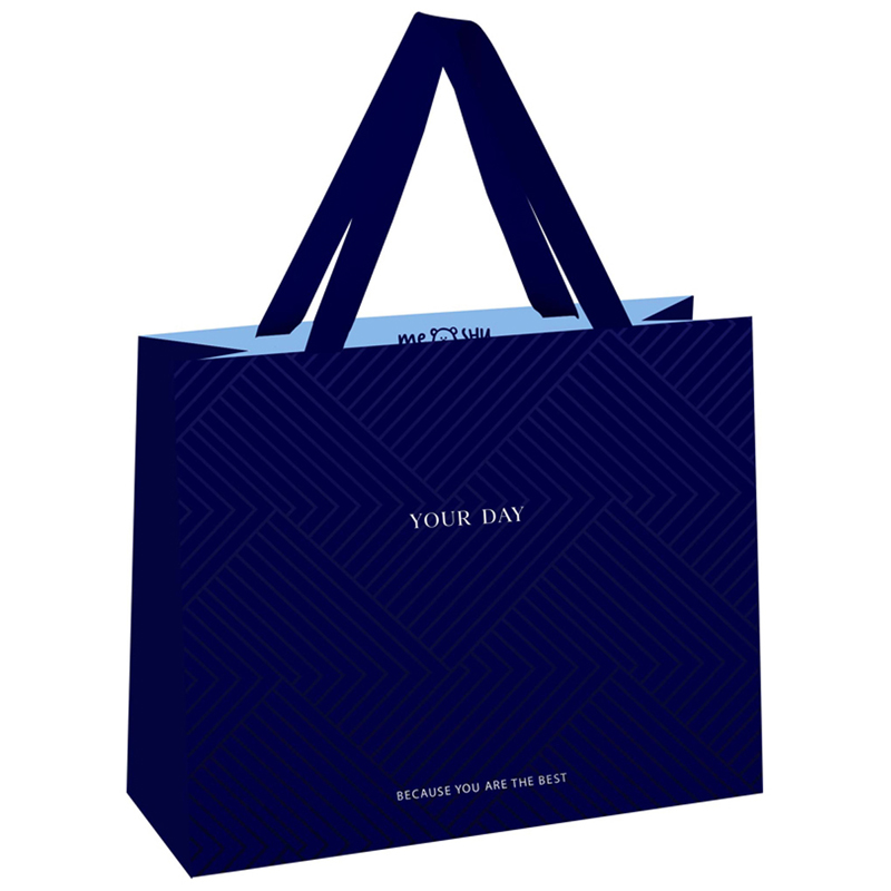 Пакет подарочный 23*18*10см MESHU "Indigo Hills", отд. фольгой, выборочный лак, матовая ламинация