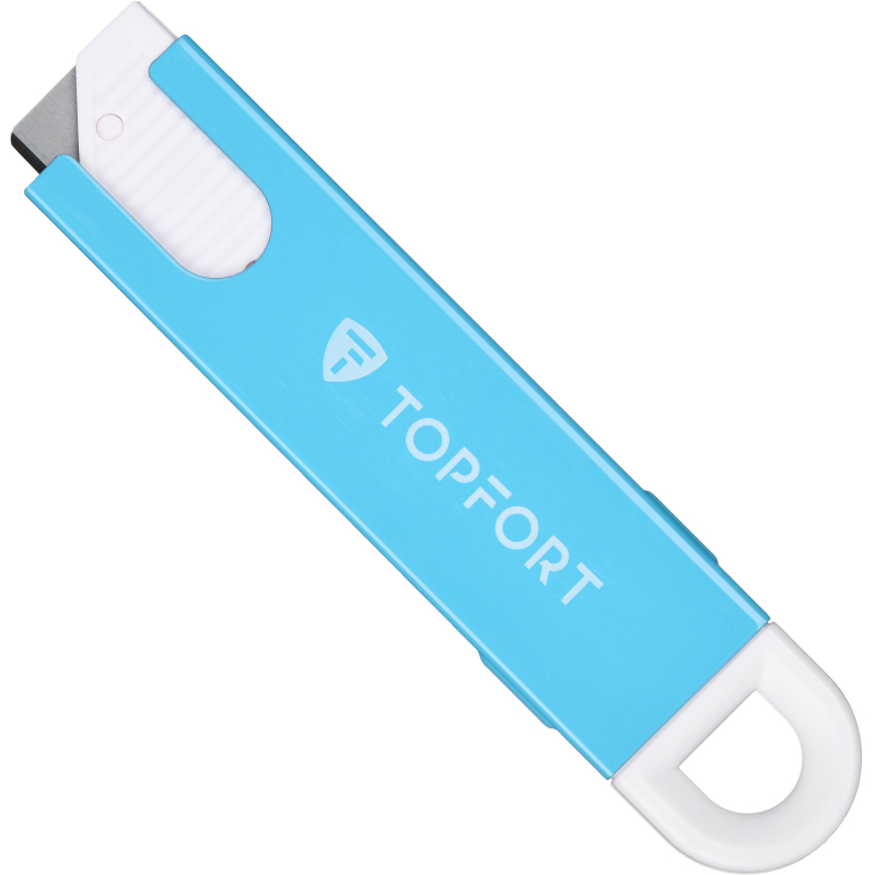 Нож безопасный мини TOPFORT для вскрытия упак.матер.,трапец.,мет.корпус+ABS