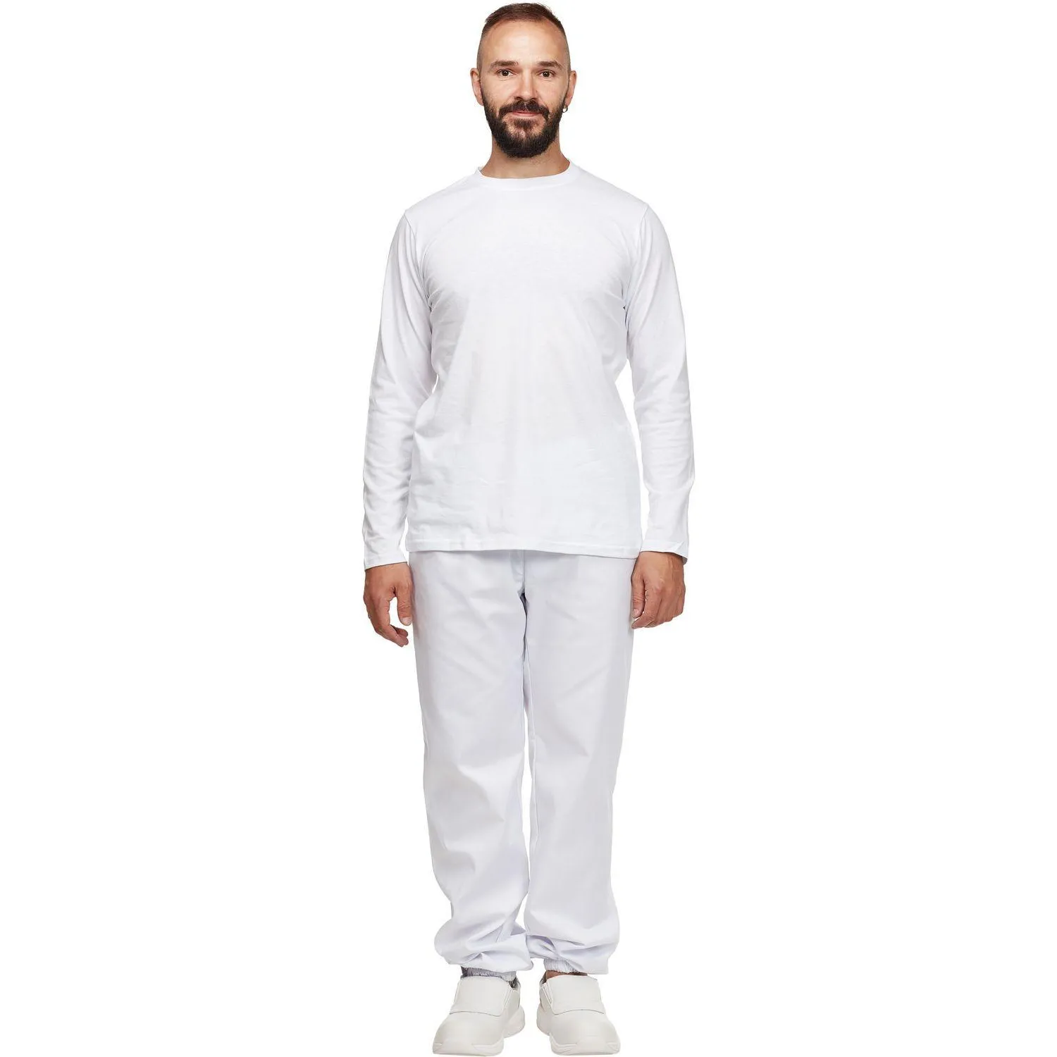 Футболка (160 г.) с длинным рукавом бел.(XXXL)