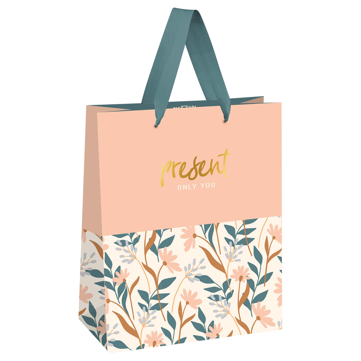 Пакет подарочный 18*23*10см MESHU "Beautiful twigs", фольга, матовая ламинация