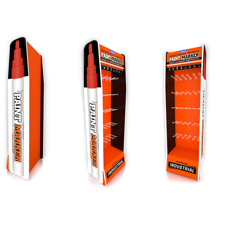 Картонная стойка для маркер-краски (Ш50см*Г36см*В170см)