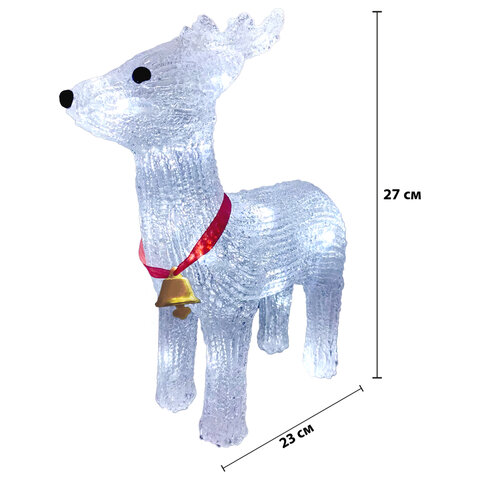 Фигурка LED "Олень", 27см, 24LED, холодный белый, батарейки, ЗОЛОТАЯ СКАЗКА, 592560