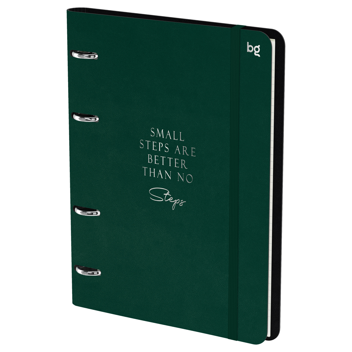 Тетрадь на кольцах А5, 120л., кожзам,  BG "Моно. Зеленый"