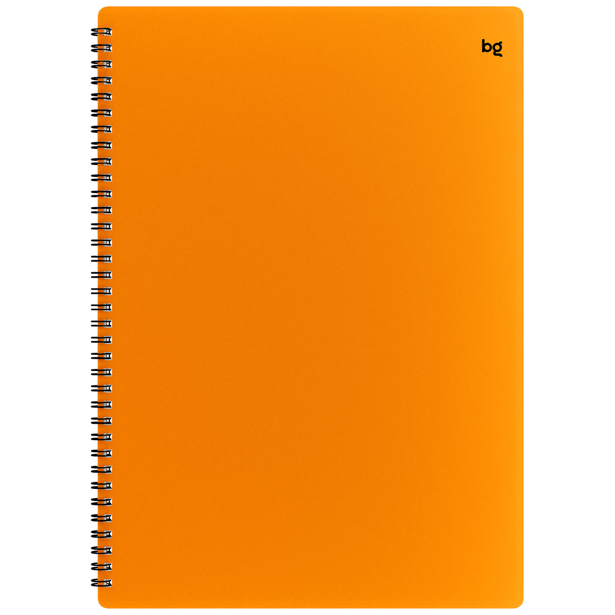 Тетрадь 80л., А4 клетка на гребне BG "Neon", пластиковая обложка, оранжевый