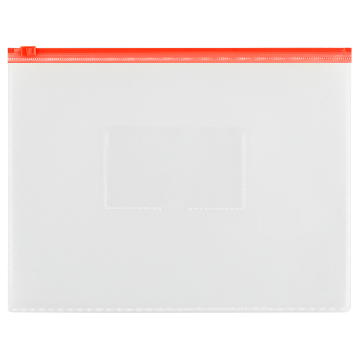 Папка-конверт на zip-молнии СТАММ А5, полипропилен, 150мкм, прозрачная, карман, молния красная