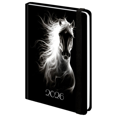 Ежедневник датированный 2026 с резинкой 145х203 мм, А5, BRAUBERG, твердый, "Символ года", 117335