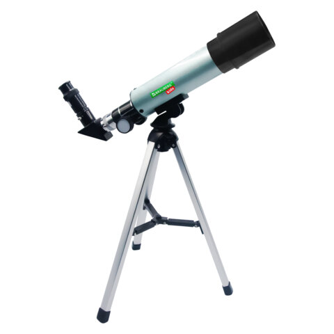 Телескоп рефрактор астрономический настольный, увеличение 90х, объектив 50 мм, фокус 360 мм, видоискатель, 50360, BRAUBERG KIDS, 391396