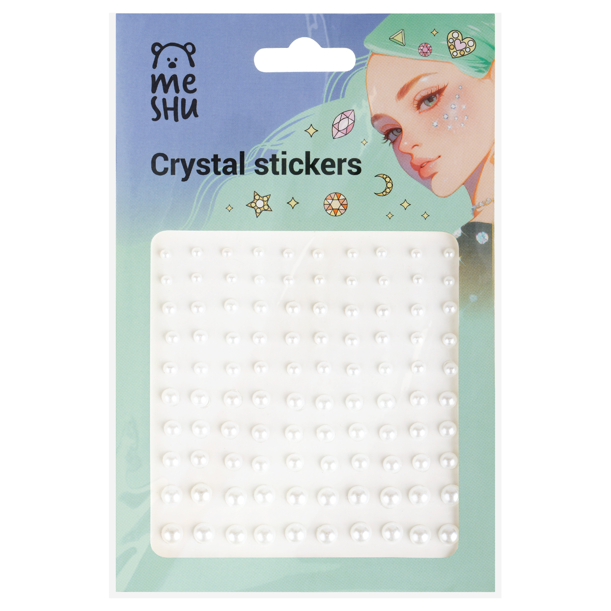 Наклейки акриловые MESHU,"Pearl", 100 наклеек, инд. уп., европодвес