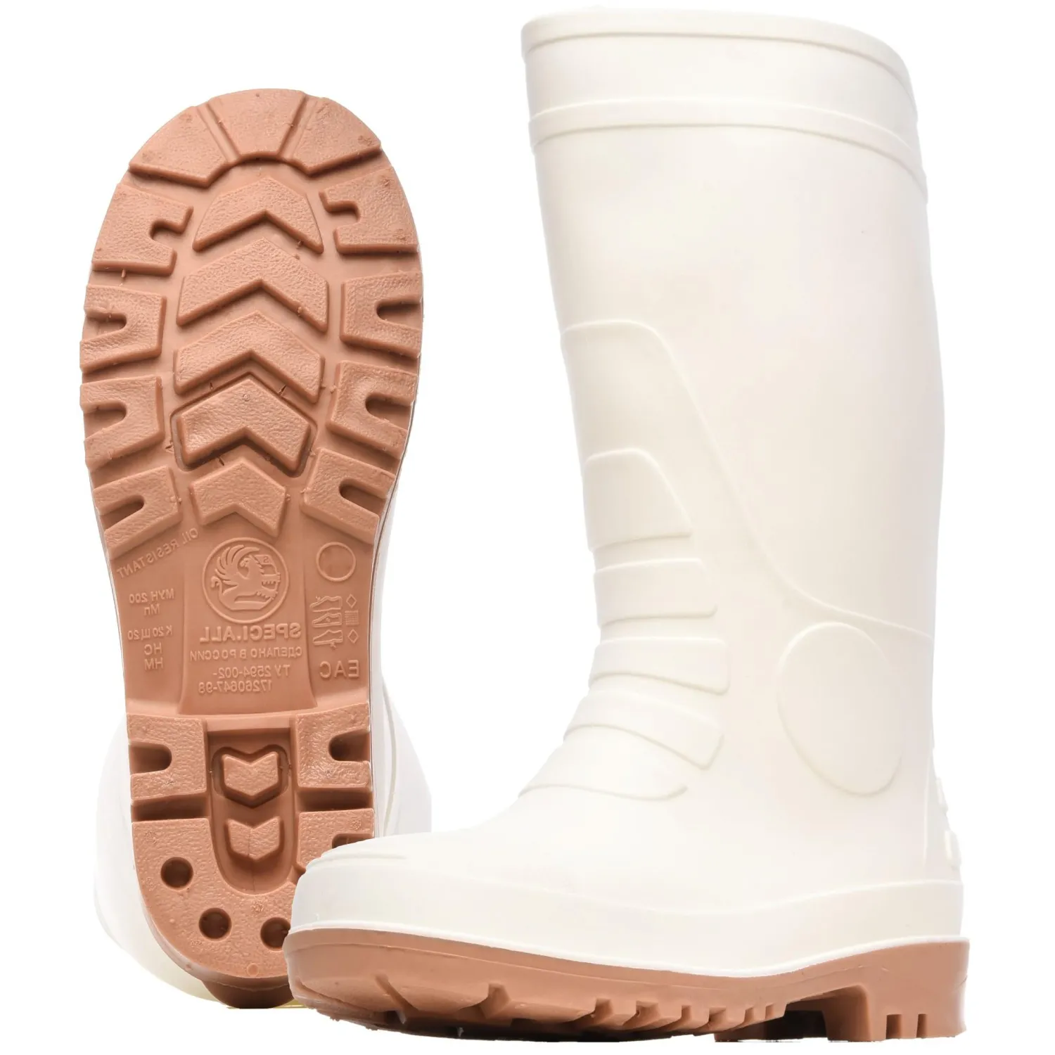 Сапоги ПВХ цв.белый мод.Worker189/2-00  р.44