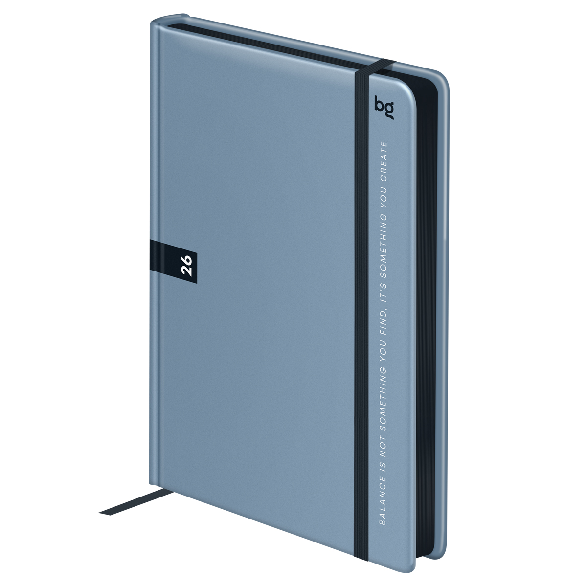 Ежедневник датированный 2026, А5, 7БЦ BG"Monochrome. Fog", серый, soft touch