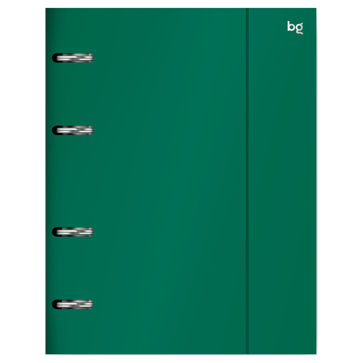 Тетрадь на кольцах А5, 120л., BG "Base", пластиковая обложка, зеленый, с резинкой
