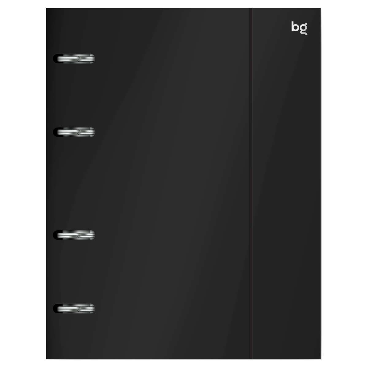 Тетрадь на кольцах А5, 120л., BG "Base", пластиковая обложка, черный, с резинкой