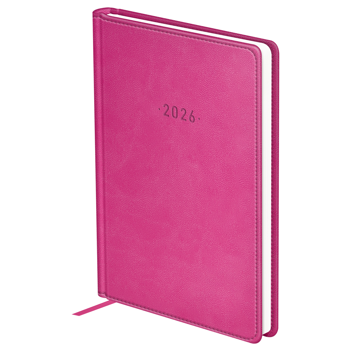 Ежедневник датированный 2026г., А6, 176л., твердый переплет, кожзам, BG "Winner. Fuchsia", фуксия