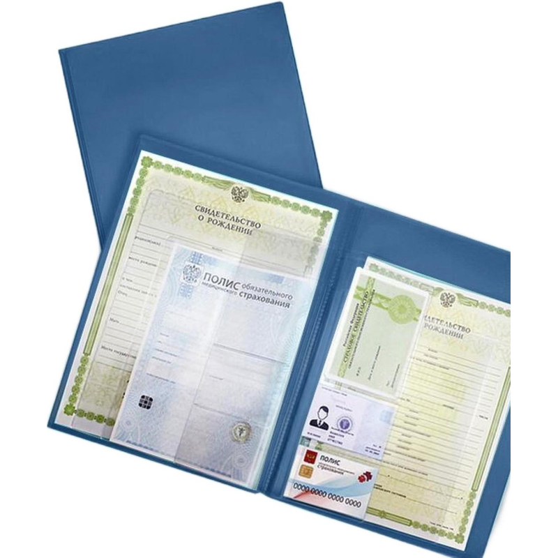 Папка файловая д/семейных док-ов Выбор есть А4, 16 файлов, синяя обложка
