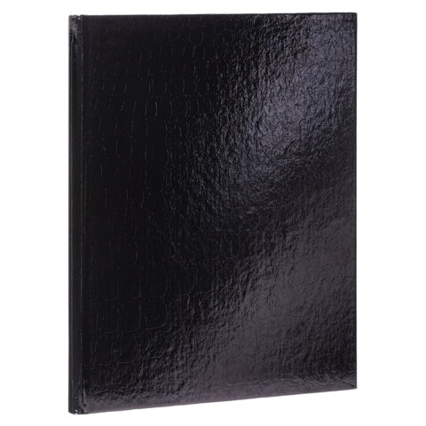 Блокнот А5 167х216мм, 80л, твёрдый, бумвинил METALLIC, клетка, блок 5цв, HATBER, черн, 80ББ5В1