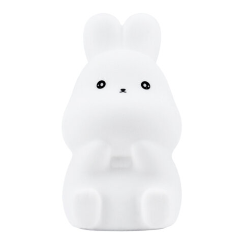 Ночник силиконовый LED "Зайчик" 54x63x95 мм, белый свет/RGB, на батарейках (в комплекте), DASWERK (ДАСВЕРК), 238933