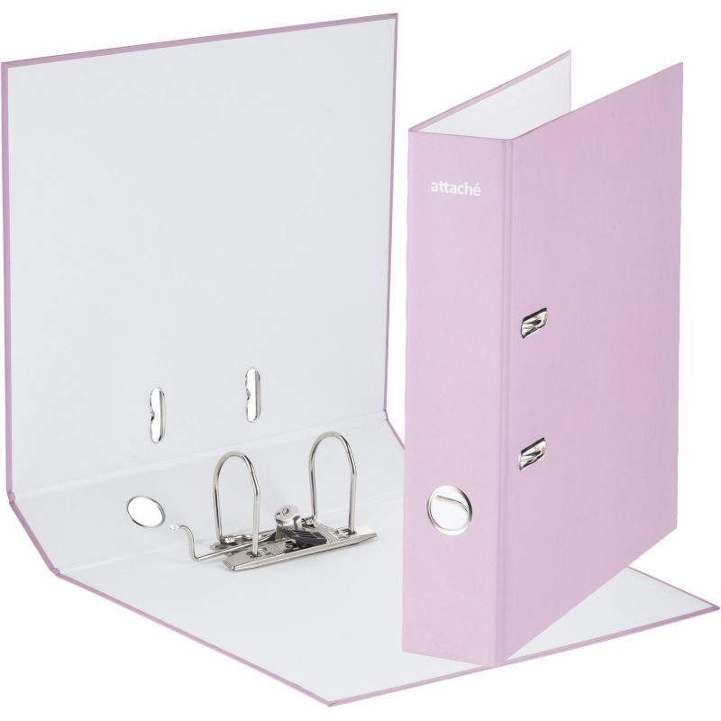 Папка-регистратор 75мм  Attache Акварель А4 розовая б/метал угол лам картон