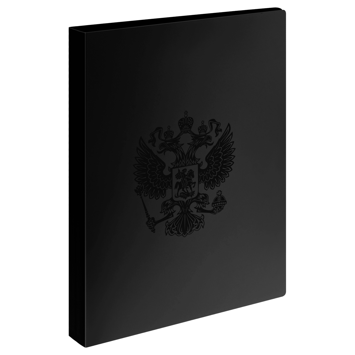 Папка с 60 вкладышами СТАММ "Герб" А4, 21мм, 700мкм, пластик, черный