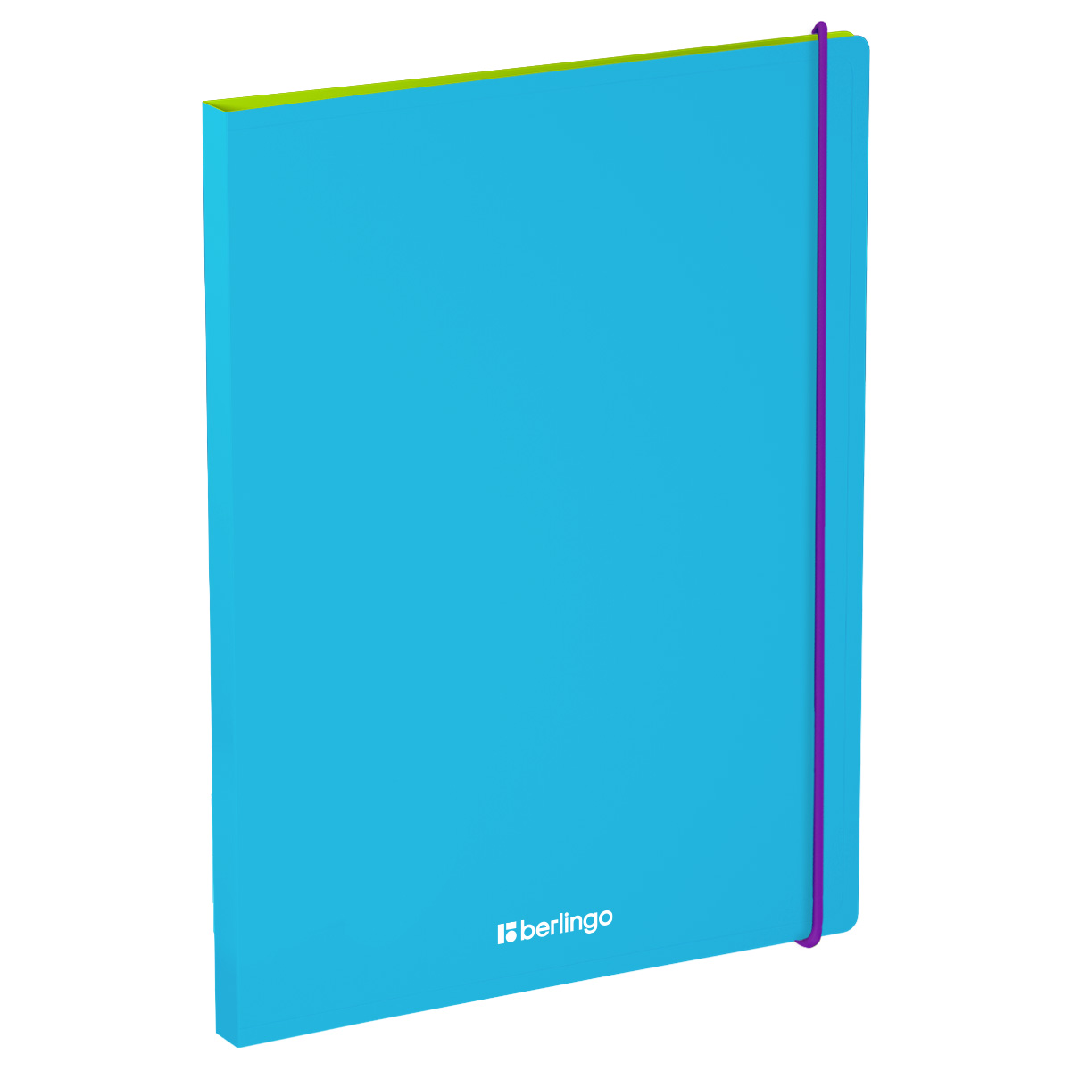 Папка с пружинным скоросшивателем Berlingo "Raze" А4, 17мм, 600мкм, с внутр. карманом, голубая, софт-тач