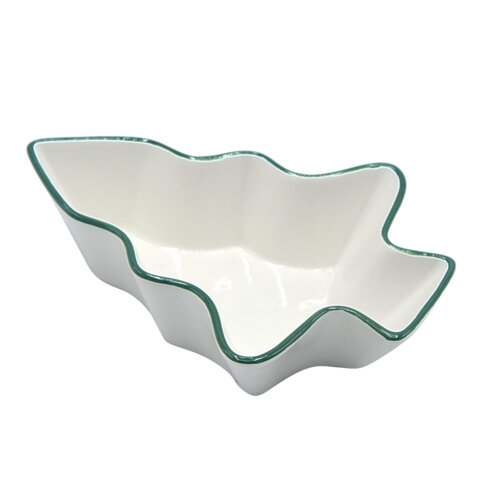 Тарелка сервировочная новогодняя 16,3х11,8х4 см,"Елочка", каменная керамика, ЗОЛОТАЯ СКАЗКА, 592547