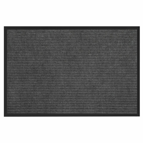 Коврик придверный 60х90 см, СЕРЫЙ, влаго-грязезащитный, 430 г/м2, ребристый, ЛЮБАША СТАНДАРТ, 701035