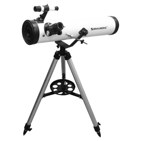 Телескоп рефлектор астрономический, увеличение 525х, объектив 76 мм, фокусное расстояние 700 мм, видоискатель, BRAUBERG 76700, 391398